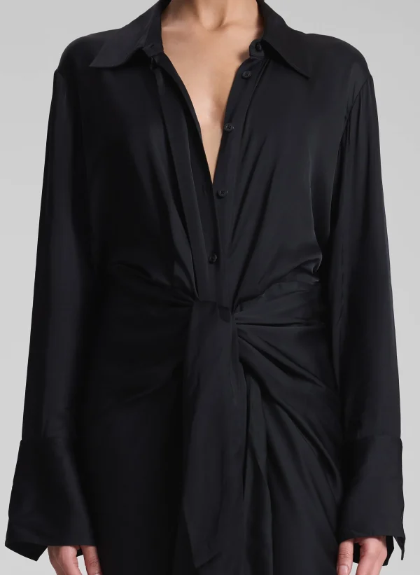 Women A.L.C. Dresses>Mila Satin Maxi Shirtdress