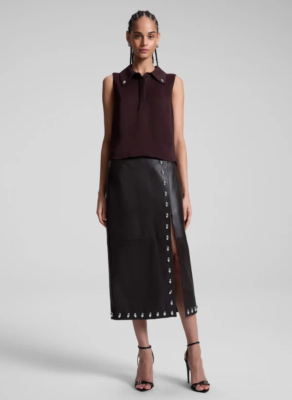 Women A.L.C. Bottoms | Skirts>Naomi Studded Leather Midi Skirt