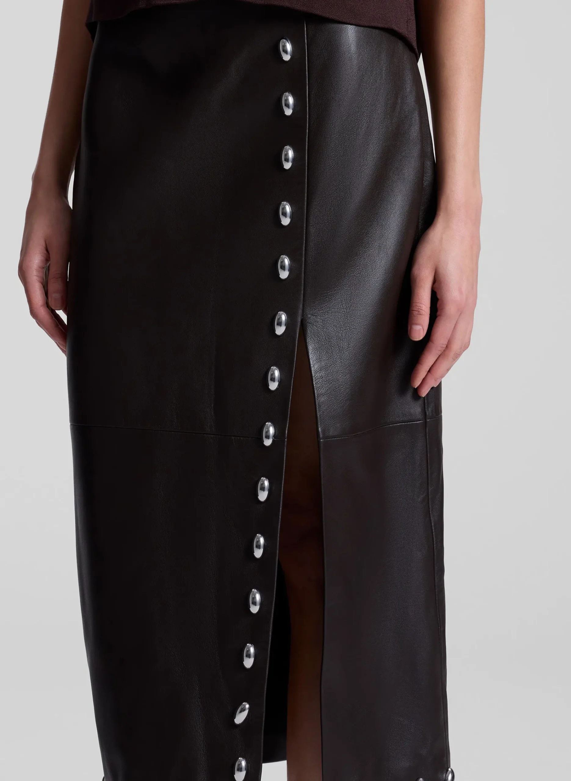 naomi_studded_leather_mid_1.webp Women A.L.C. Bottoms | Skirts>Naomi Studded Leather Midi Skirt