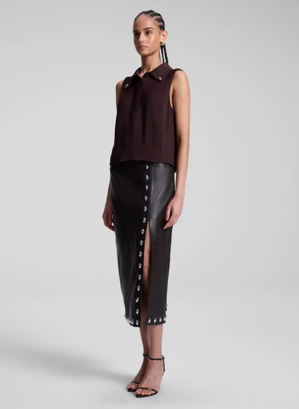 Women A.L.C. Bottoms | Skirts>Naomi Studded Leather Midi Skirt