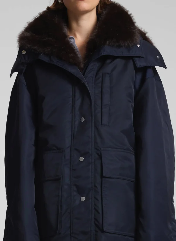 Women A.L.C. Jackets & Coats>Nolan Faux Fur Trim Coat