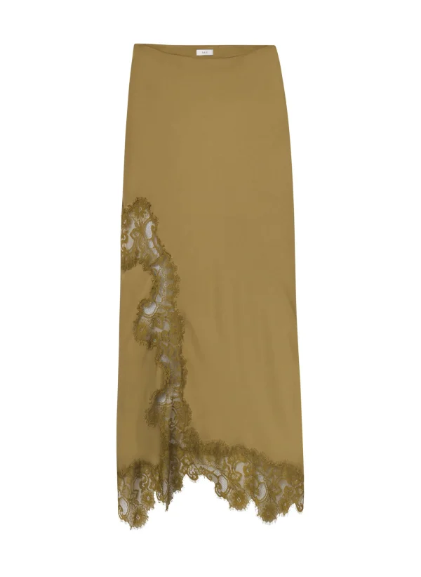 Women A.L.C. Bottoms | Skirts>Olivia Satin And Lace Midi Skirt