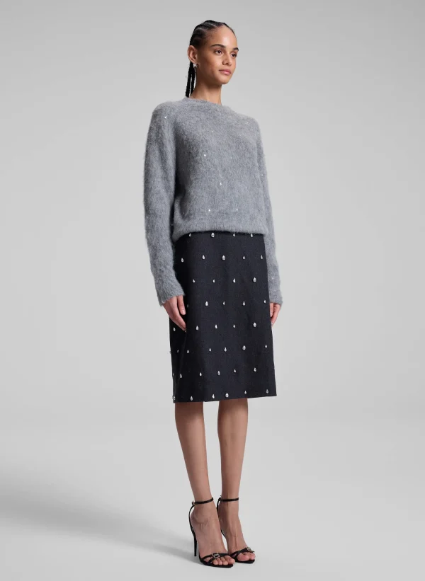 Women A.L.C. Bottoms | Skirts>Opal Embellished Wool Pencil Skirt