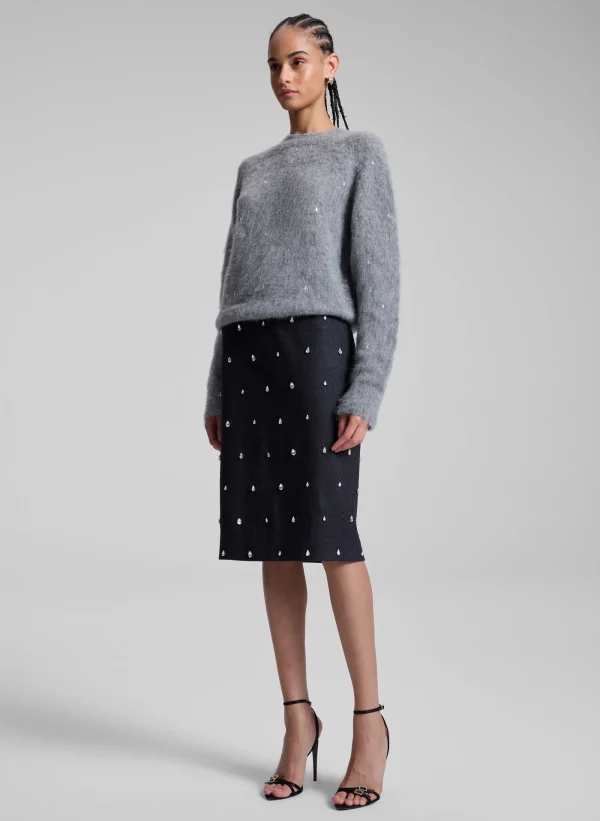 Women A.L.C. Bottoms | Skirts>Opal Embellished Wool Pencil Skirt
