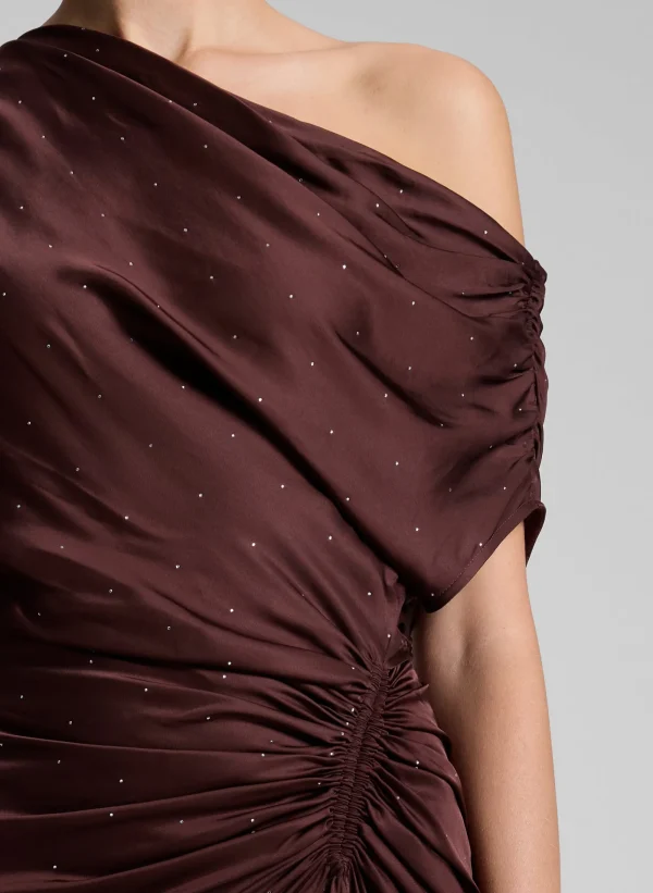Women A.L.C. Dresses>Penny Embellished Satin Maxi Dress