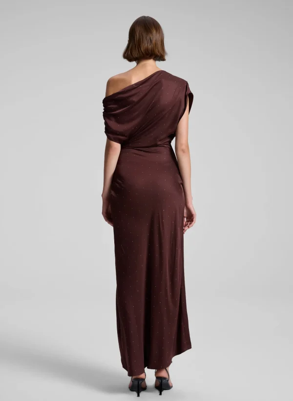 Women A.L.C. Dresses>Penny Embellished Satin Maxi Dress