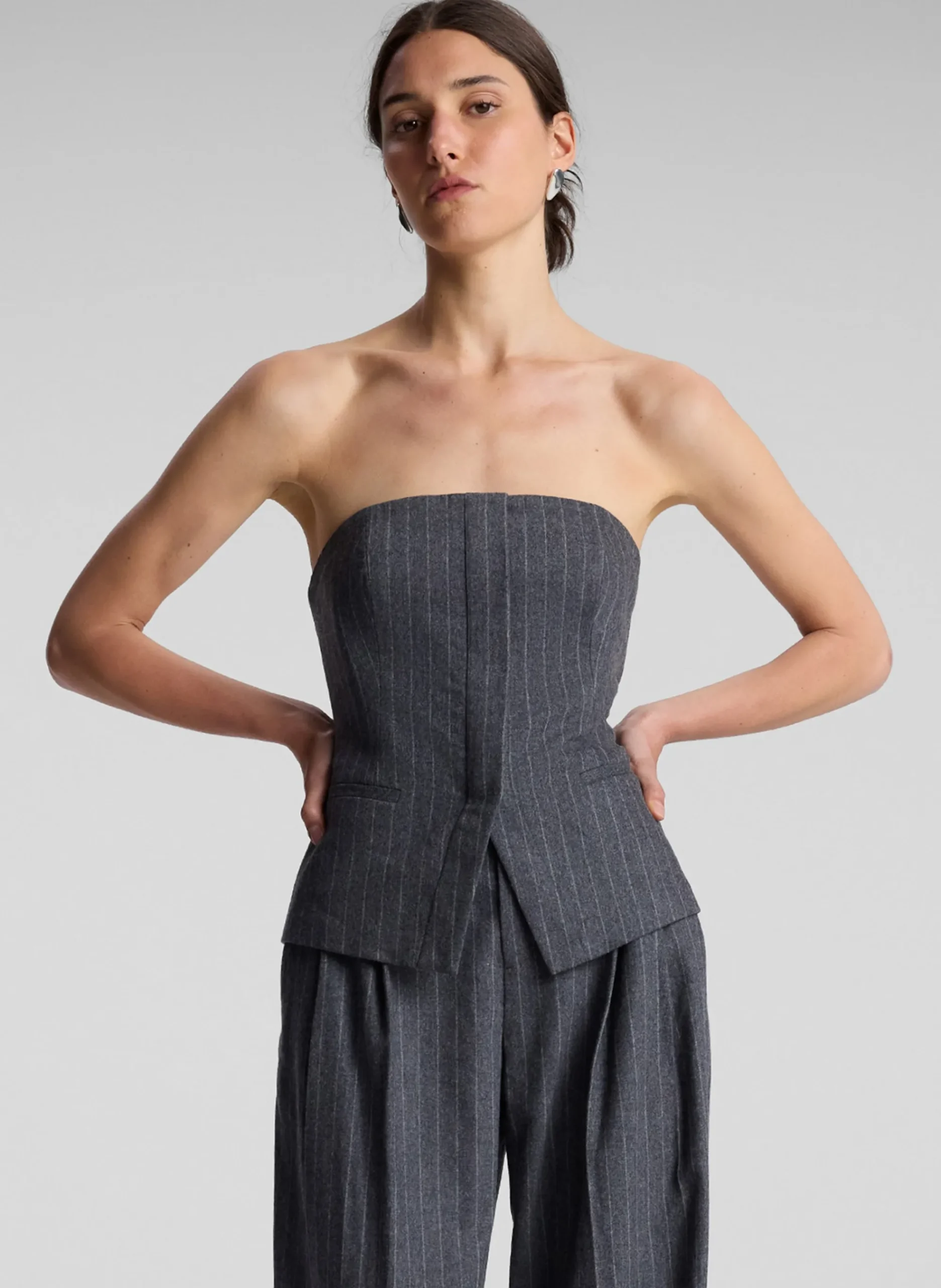 renee_strapless_wool_cash_0.webp Women A.L.C. Tops | Suits>Renee Strapless Wool Cashmere Pinstripe Top