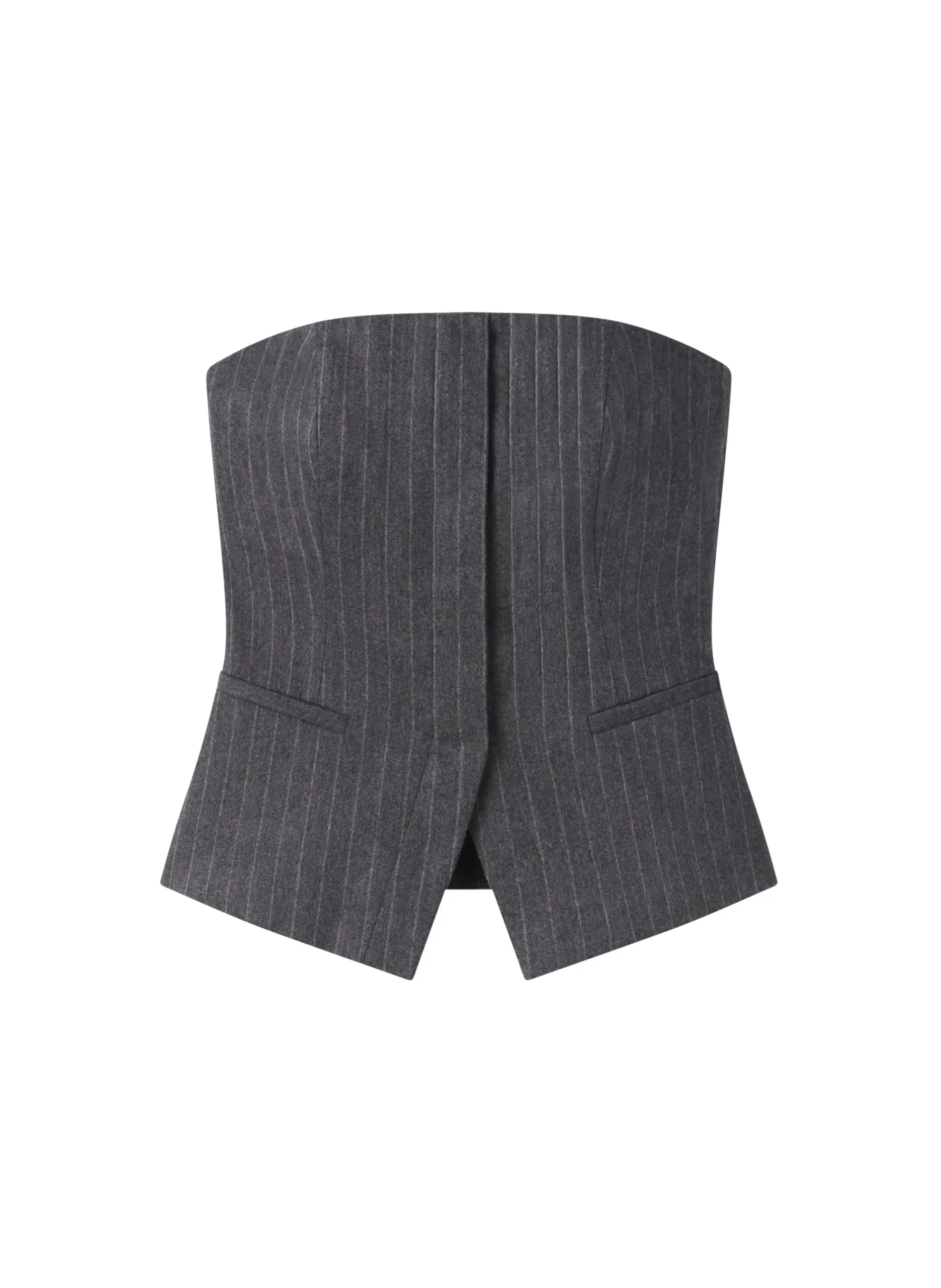 renee_strapless_wool_cash_5.webp Women A.L.C. Tops | Suits>Renee Strapless Wool Cashmere Pinstripe Top