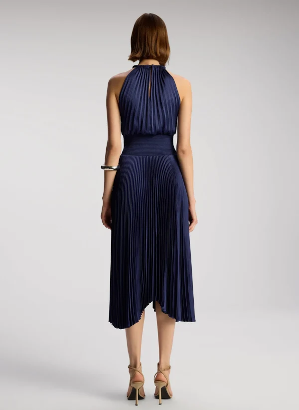 Women A.L.C. Dresses>Renzo II Satin Pleated Dress
