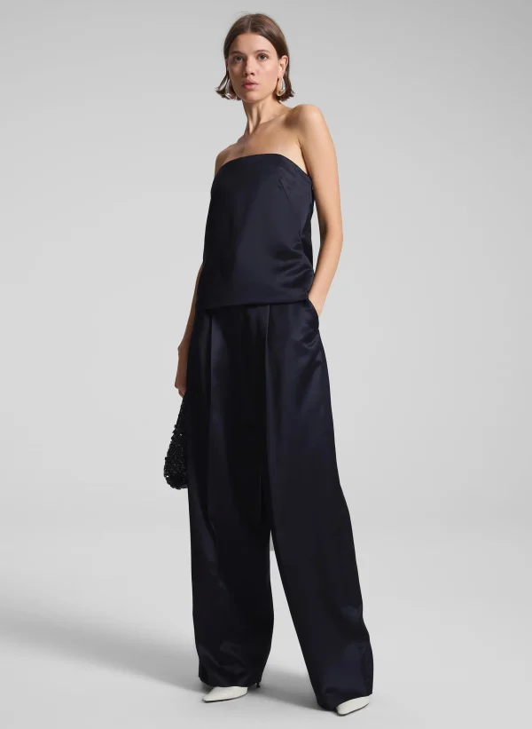 Women A.L.C. Bottoms>Ryder Satin Wide Leg Pant
