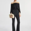 Women A.L.C. Tops>Sienna Satin Pleated Off Shoulder Top