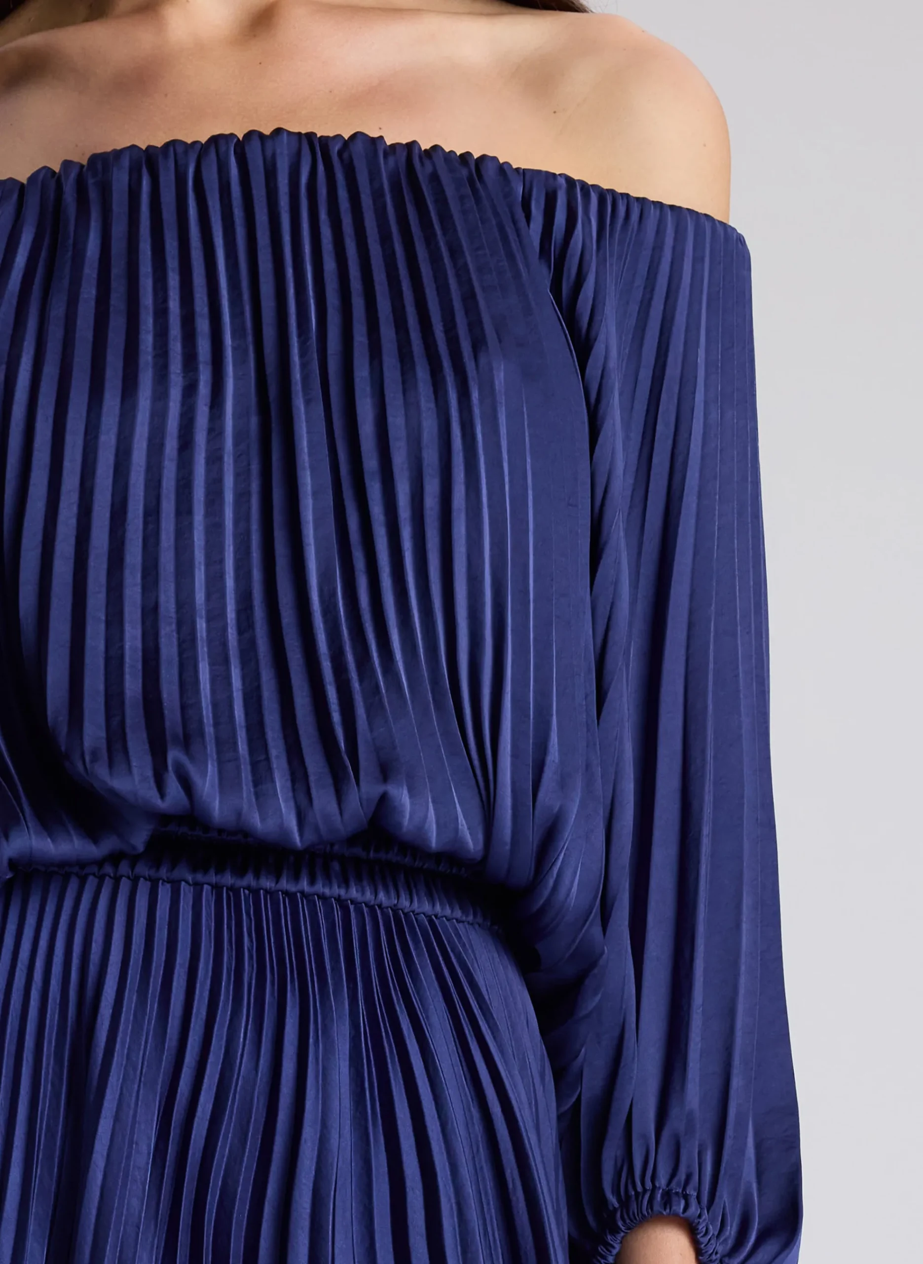 sienna_satin_pleated_off__1.webp Women A.L.C. Dresses>Sienna Satin Pleated Off Shoulder Dress