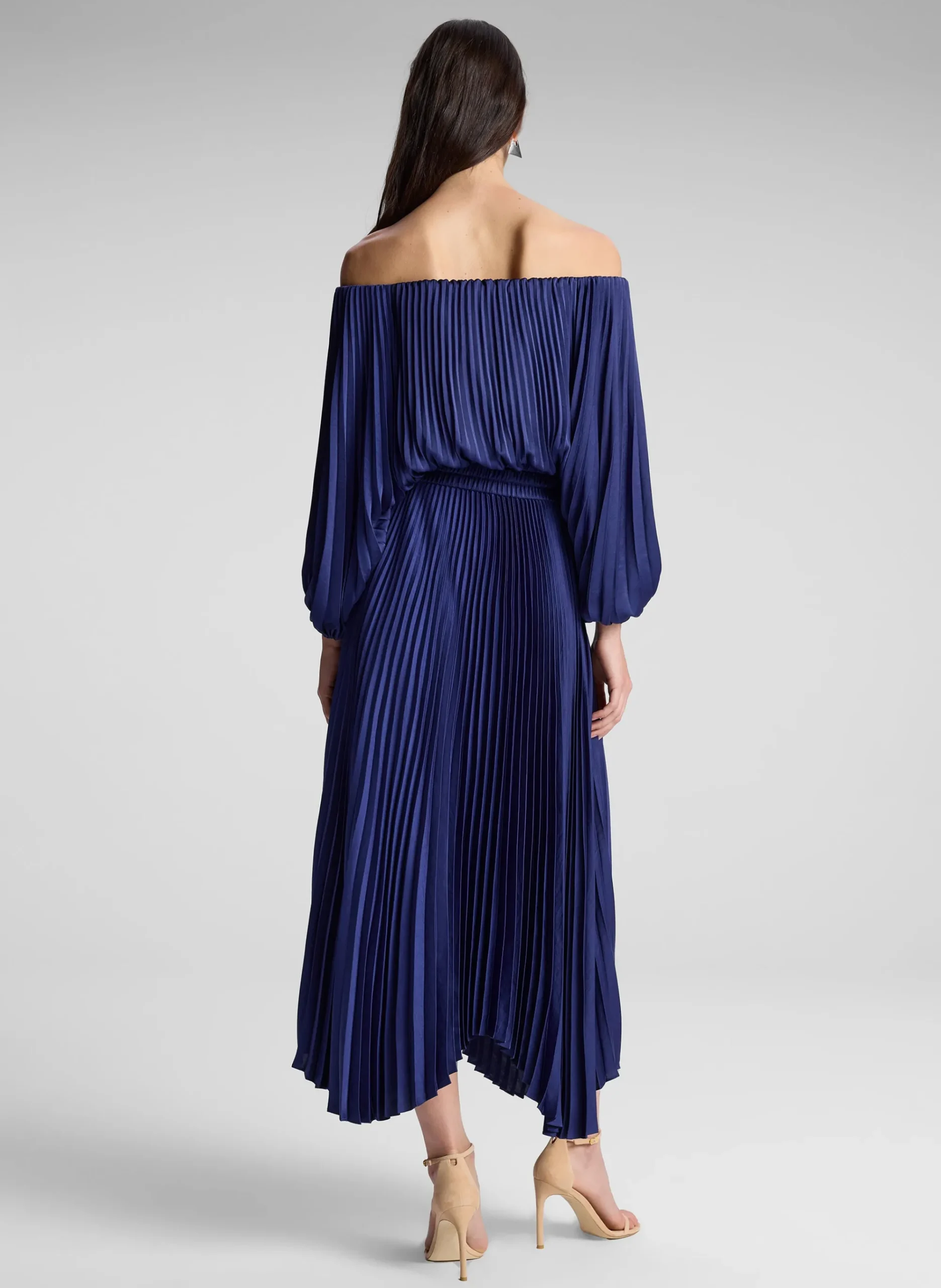 sienna_satin_pleated_off__4.webp Women A.L.C. Dresses>Sienna Satin Pleated Off Shoulder Dress