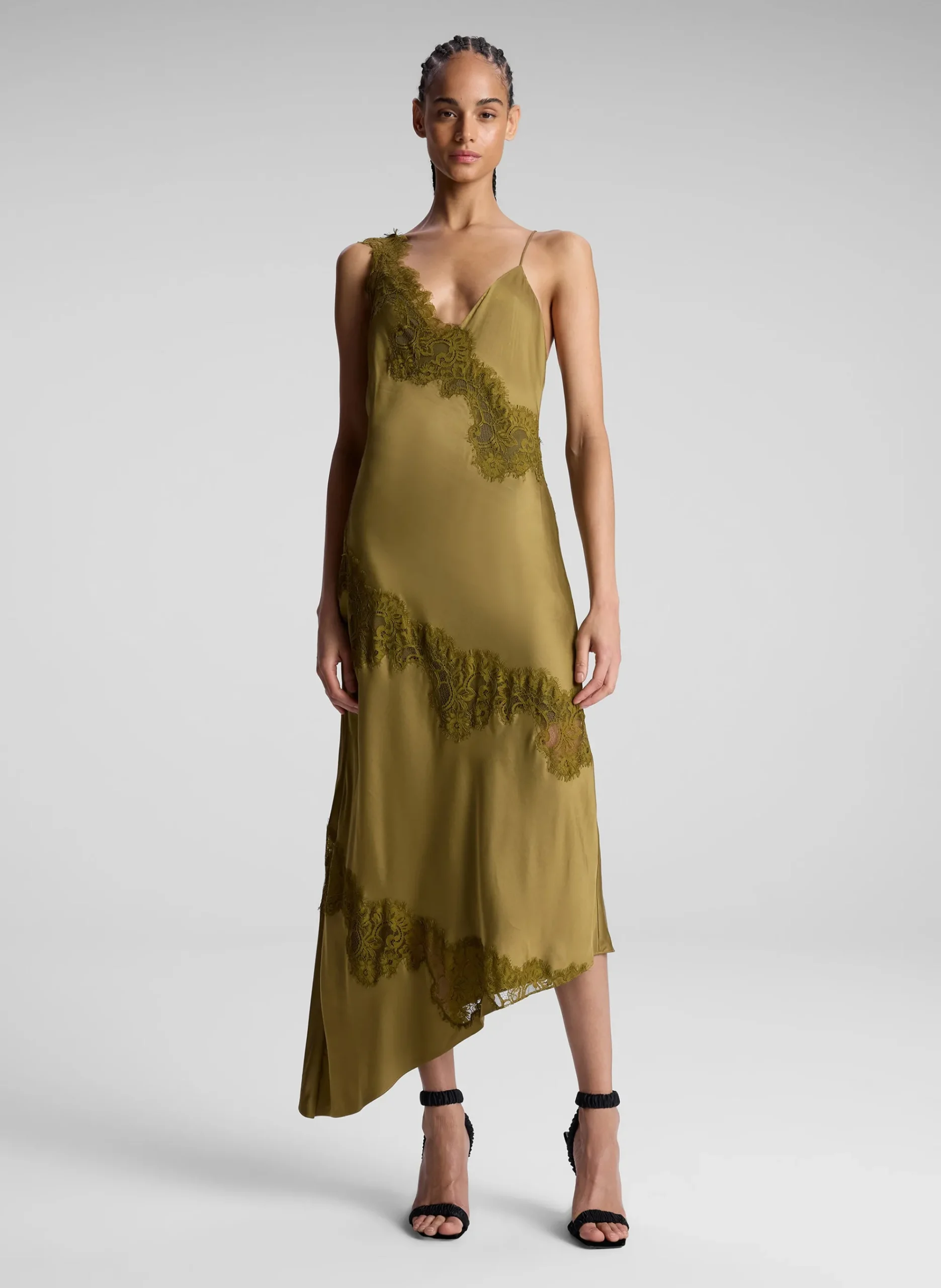 stella_satin_and_lace_mid_0-1.webp Women A.L.C. Dresses>Stella Satin And Lace Midi Dress