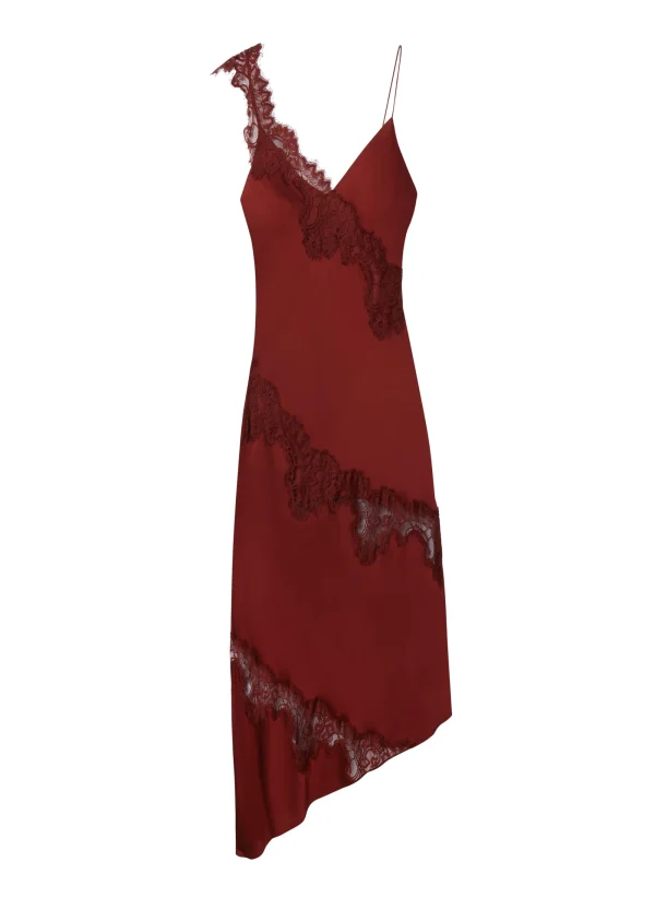 Women A.L.C. Dresses>Stella Satin And Lace Midi Dress