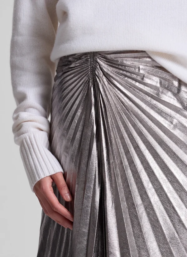 Women A.L.C. Bottoms | Skirts>Tracy Metallic Vegan Leather Skirt